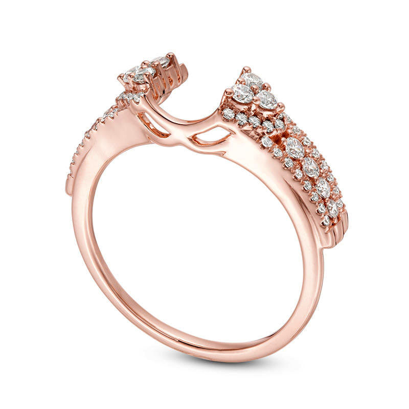 0.50 CT. T.W. Natural Clarity Enhanced Diamond Edge Solitaire Enhancer in Solid 14K Rose Gold
