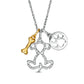 0.05 CT. T.W. Natural Diamond Dog Mom Themed Charm Pendant in Sterling Silver and 14K Gold Plate
