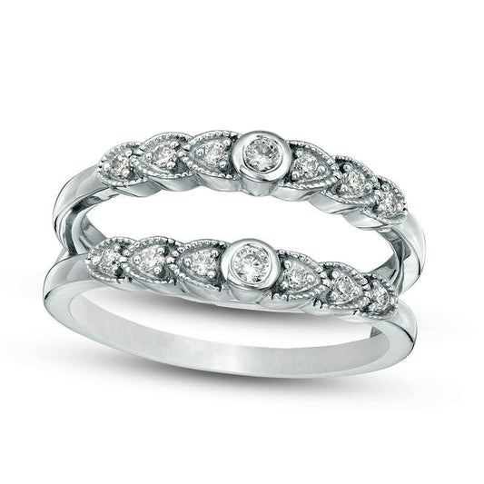 0.20 CT. T.W. Natural Clarity Enhanced Diamond Antique Vintage-Style Ring Solitaire Enhancer in Solid 10K White Gold