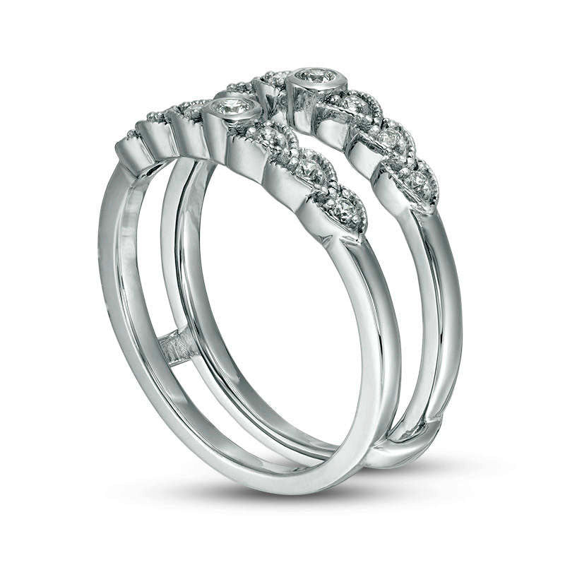 0.20 CT. T.W. Natural Clarity Enhanced Diamond Antique Vintage-Style Ring Solitaire Enhancer in Solid 10K White Gold