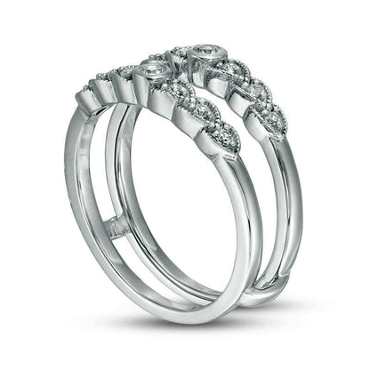 0.20 CT. T.W. Natural Clarity Enhanced Diamond Antique Vintage-Style Ring Solitaire Enhancer in Solid 10K White Gold