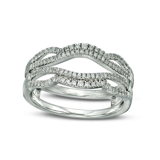 0.25 CT. T.W. Natural Clarity Enhanced Diamond Wavy Split Shank Ring Solitaire Enhancer in Solid 10K White Gold