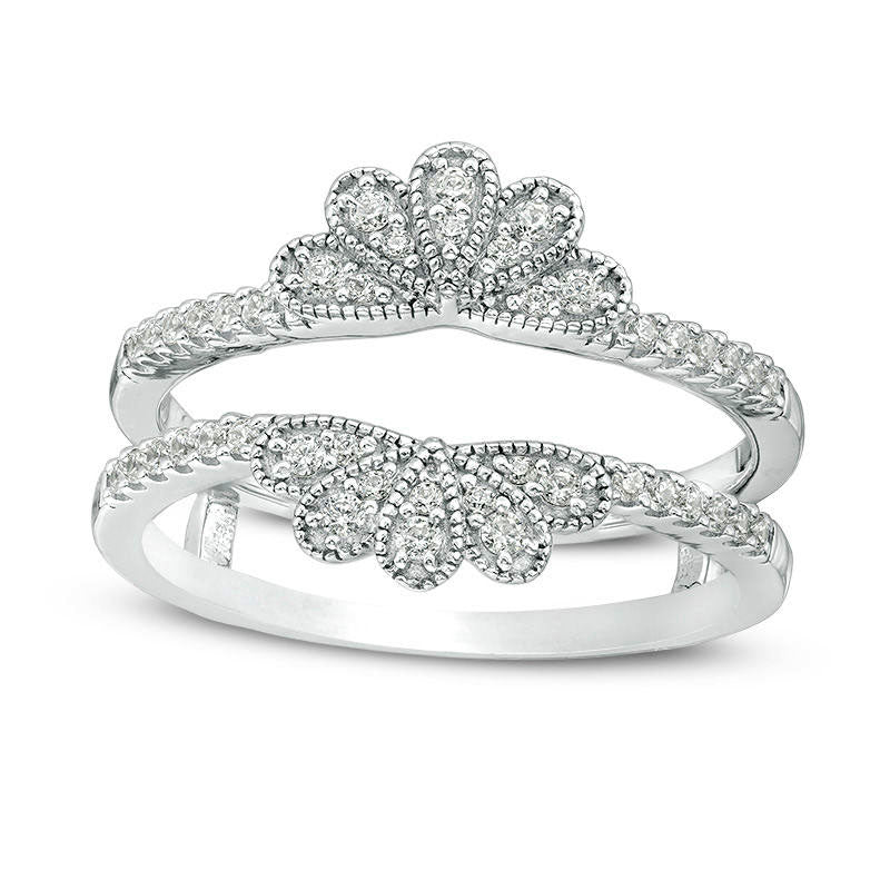 0.25 CT. T.W. Natural Clarity Enhanced Diamond Antique Vintage-Style Floral Ring Solitaire Enhancer in Solid 10K White Gold