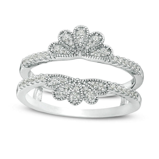 0.25 CT. T.W. Natural Clarity Enhanced Diamond Antique Vintage-Style Floral Ring Solitaire Enhancer in Solid 10K White Gold