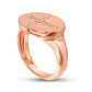 0.10 CT. T.W. Natural Diamond Sideways Cross Oval Signet Ring in Solid 10K Rose Gold