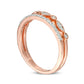 0.17 CT. T.W. Natural Diamond Two Row Stackable Band in Solid 10K Rose Gold
