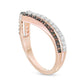0.50 CT. T.W. Enhanced Champagne and White Natural Diamond Two Row Chevron Band in Solid 10K Rose Gold
