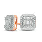 0.63 CT. T.W. Composite Diamond Square Frame Stud Earrings in 14K Rose Gold