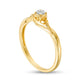Quad Natural Diamond Accent Bypass Antique Vintage-Style Promise Ring in Solid 10K Yellow Gold