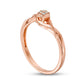 Quad Natural Diamond Accent Bypass Antique Vintage-Style Promise Ring in Solid 10K Rose Gold