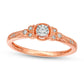 0.10 CT. T.W. Natural Diamond Tri-Sides Antique Vintage-Style Promise Ring in Solid 10K Rose Gold