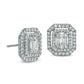 0.75 CT. T.W. Composite Diamond Double Octagonal Frame Stud Earrings in 10K White Gold
