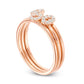 0.17 CT. T.W. Natural Diamond Geometric Outline Three Piece Stackable Band Set in Solid 10K Rose Gold