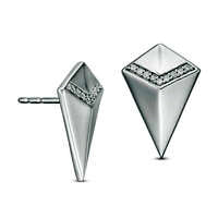 0.05 CT. T.W. Diamond Chevron Kite-Shaped Stud Earrings in Sterling Silver