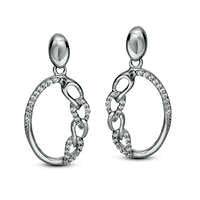 0.17 CT. T.W. Diamond Interlocking Chain Link Drop Earrings in Sterling Silver