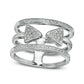 0.13 CT. T.W. Natural Diamond Arrow Stacked-Look Ring in Sterling Silver
