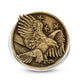 Men's Flying Eagle Antique-Finished Signet Ring in Sterling Silver and Bronze