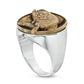 Men's Bass Antique-Finished Signet Ring in Sterling Silver and Bronze
