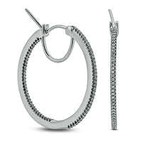 0.5 CT. T.W. Diamond Inside-Out Hoop Earrings in Sterling Silver