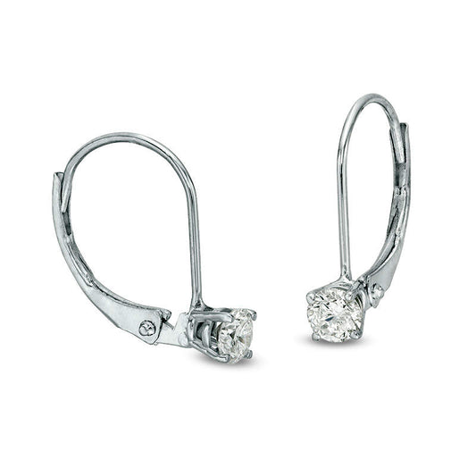 0.25 CT. T.W. Certified Diamond Solitaire Drop Earrings in 14K White Gold (I/I3)