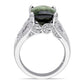 Cushion-Cut Green Tourmaline and 0.63 CT. T.W. Natural Diamond Beaded Filigree Ring in Solid 14K White Gold