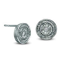 0.05 CT. T.W. Diamond Frame Stud Earrings in Sterling Silver