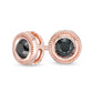 0.25 CT. T.W. Enhanced Black Diamond Bezel-Set Solitaire Vintage-Style Stud Earrings in 10K Rose Gold