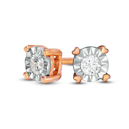 0.2 CT. T.W. Diamond Solitaire Stud Earrings in 10K Rose Gold