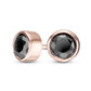 0.75 CT. T.W. Enhanced Black Diamond Bezel-Set Solitaire Stud Earrings in 10K Rose Gold