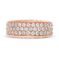 2.13 CT. T.W. Natural Diamond Multi-Row Band in Solid 14K Rose Gold - Size 7