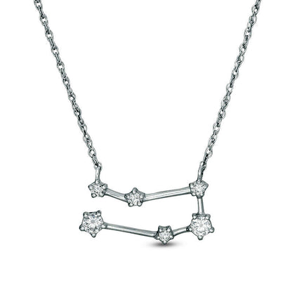 0.2 CT. T.W. Natural Diamond Gemini Constellation Necklace in Sterling Silver