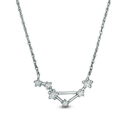 0.2 CT. T.W. Natural Diamond Libra Constellation Necklace in Sterling Silver