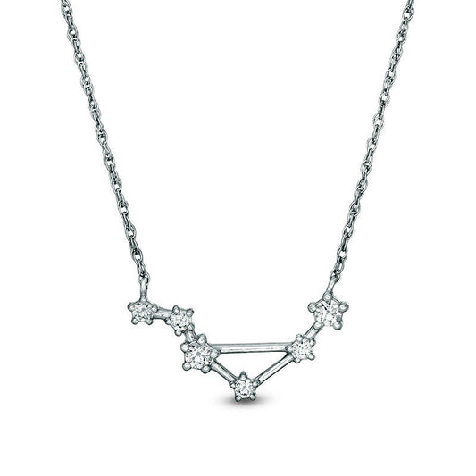 0.2 CT. T.W. Natural Diamond Libra Constellation Necklace in Sterling Silver