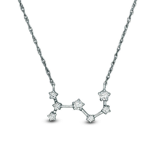 0.2 CT. T.W. Natural Diamond Scorpio Constellation Necklace in Sterling Silver