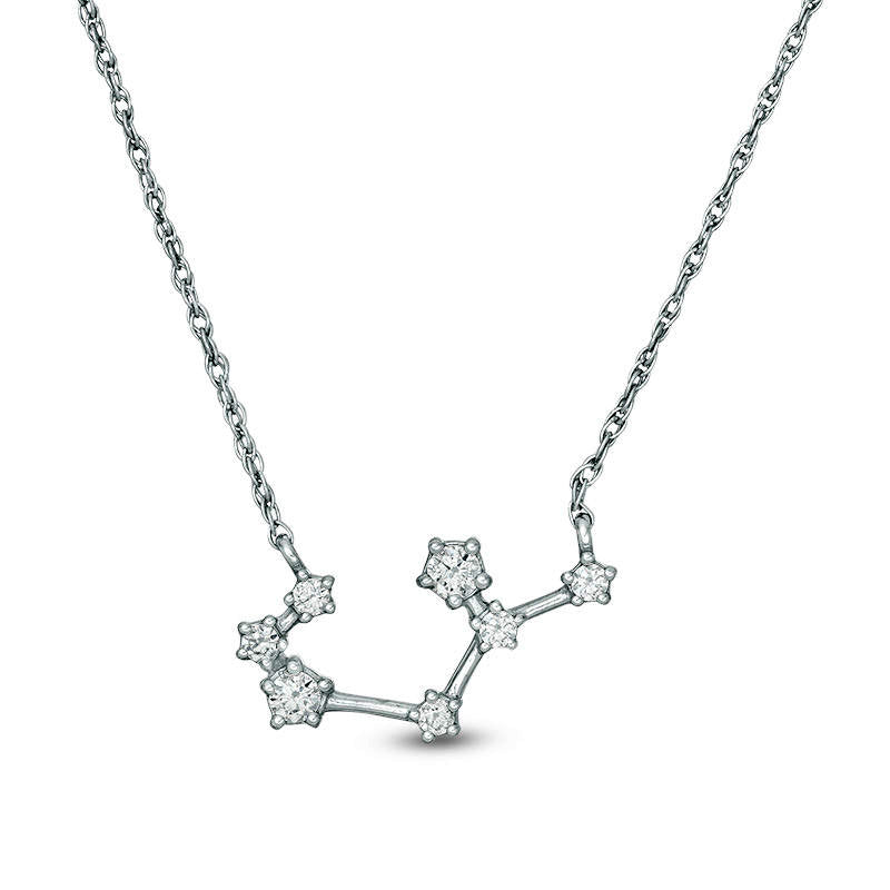 0.2 CT. T.W. Natural Diamond Sagittarius Constellation Necklace in Sterling Silver