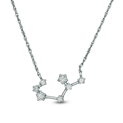 0.2 CT. T.W. Natural Diamond Sagittarius Constellation Necklace in Sterling Silver