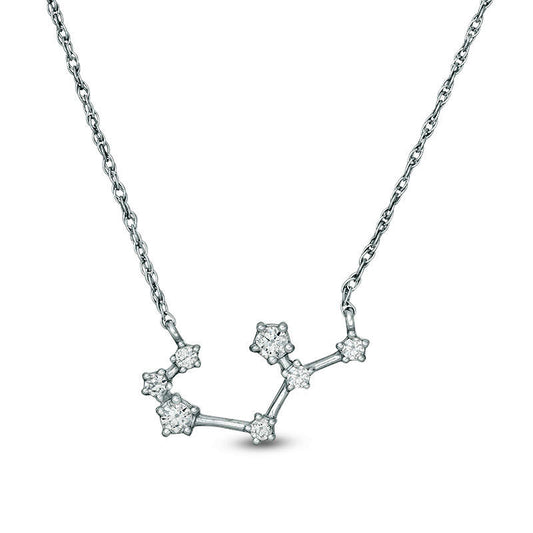 0.2 CT. T.W. Natural Diamond Sagittarius Constellation Necklace in Sterling Silver