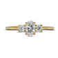 0.63 CT. T.W. Oval and Round Natural Diamond Three Stone Engagement Ring in Solid 14K Gold
