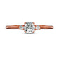 0.50 CT. T.W. Natural Diamond Three Stone Engagement Ring in Solid 14K Rose Gold