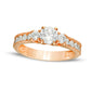 1.25 CT. T.W. Natural Diamond Three Stone Engagement Ring in Solid 14K Rose Gold