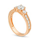 1.25 CT. T.W. Natural Diamond Three Stone Engagement Ring in Solid 14K Rose Gold