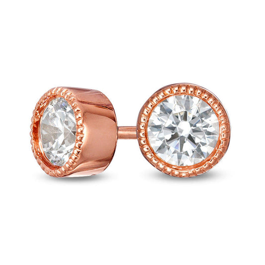 0.38 CT. T.W. Diamond Solitaire Vintage-Style Stud Earrings in 10K Rose Gold
