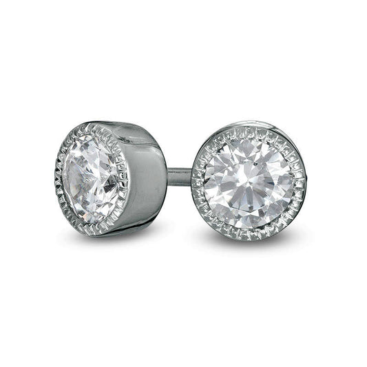 0.38 CT. T.W. Diamond Solitaire Vintage-Style Stud Earrings in 10K White Gold