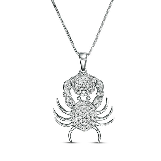 0.33 CT. T.W. Natural Diamond Crab Pendant in Sterling Silver