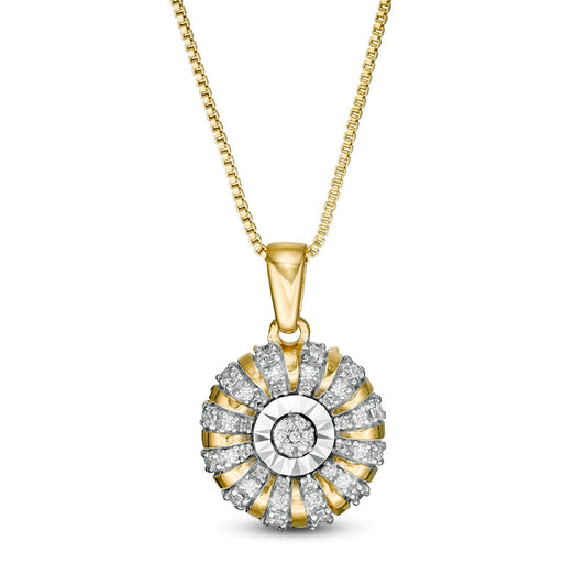 0.2 CT. T.W. Natural Diamond Pinwheel Pendant in Sterling Silver with 14K Gold Plate