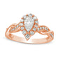 0.75 CT. T.W. Pear-Shaped Natural Diamond Frame Twist Shank Engagement Ring in Solid 10K Rose Gold