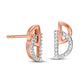 0.05 CT. T.W. Diamond Interlocking Half Circle Stud Earrings in 10K Rose Gold