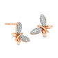 0.13 CT. T.W. Diamond Butterfly Stud Earrings in 10K Rose Gold
