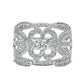 1.0 CT. T.W. Natural Diamond Ornate Flower Ring in Solid 10K White Gold