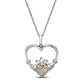 0.05 CT. T.W. Composite Natural Diamond Claddagh Heart Outline Pendant in Sterling Silver and 10K Rose Gold
